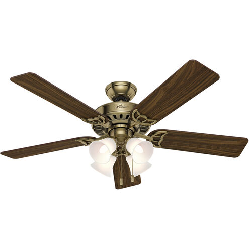 Studio Series 52 inch Antique Brass with Walnut/Medium Oak Blades Ceiling Fan