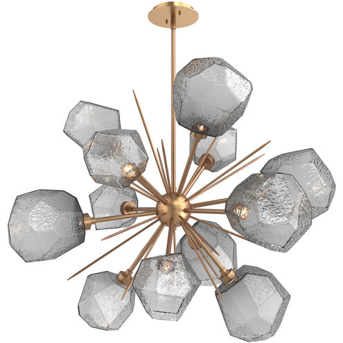 Gem LED 38.4 inch Novel Brass Chandelier Ceiling Light in Smoke, 2700K LED, Starburst