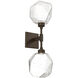 Gem LED 6.5 inch Flat Bronze Indoor Sconce Wall Light in Clear, 2700K LED, Double