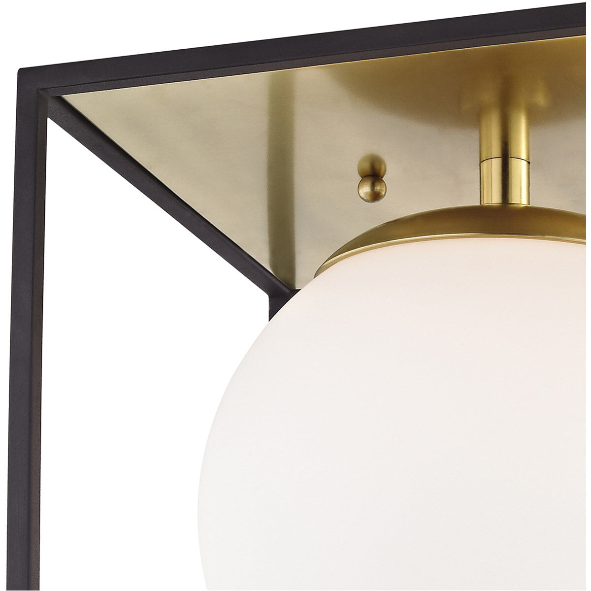 Aira 1 Light 9.5 inch Aged Brass Flush Mount Ceiling Light in Aged Brass and Black
