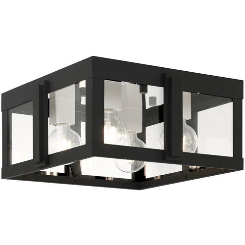 Lexington 4 Light 16 inch Black Outdoor Flush Mount