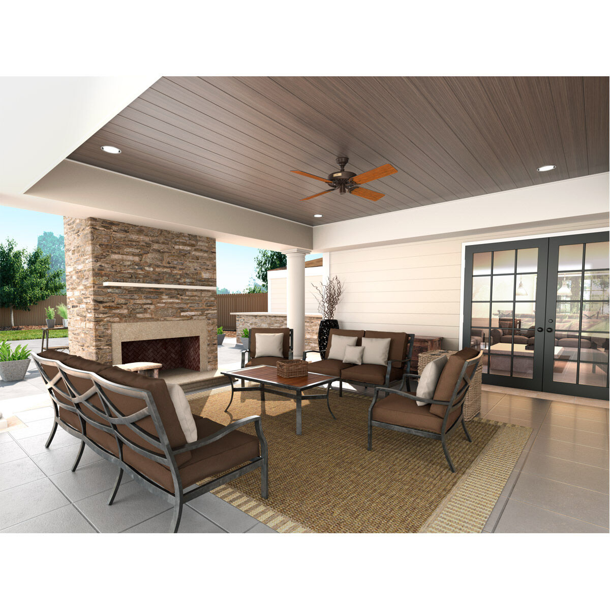 Original 52 inch Chestnut Brown with Cherry/Walnut Blades Outdoor Ceiling Fan