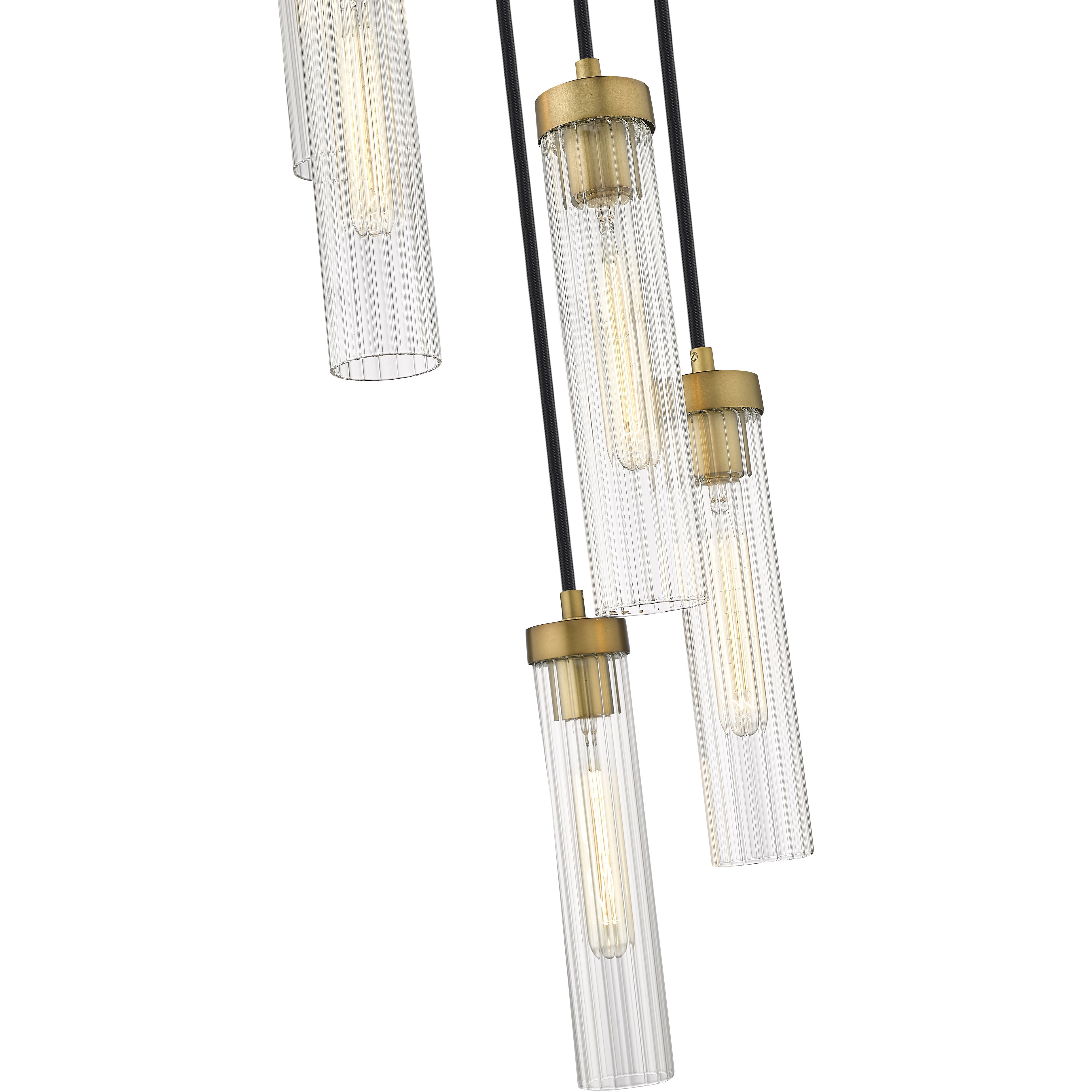 Beau 5 Light 12 inch Rubbed Brass Chandelier Ceiling Light