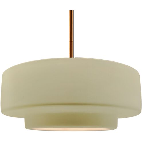 Radiance 1 Light 16.25 inch Brushed Brass and Vanilla Gloss Pendant Ceiling Light