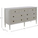 Caroline Cerused White and Painted Burlap Dresser