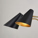 Pryce 5 Light 30.75 inch Matte Black and Satin Brass Chandelier Ceiling Light
