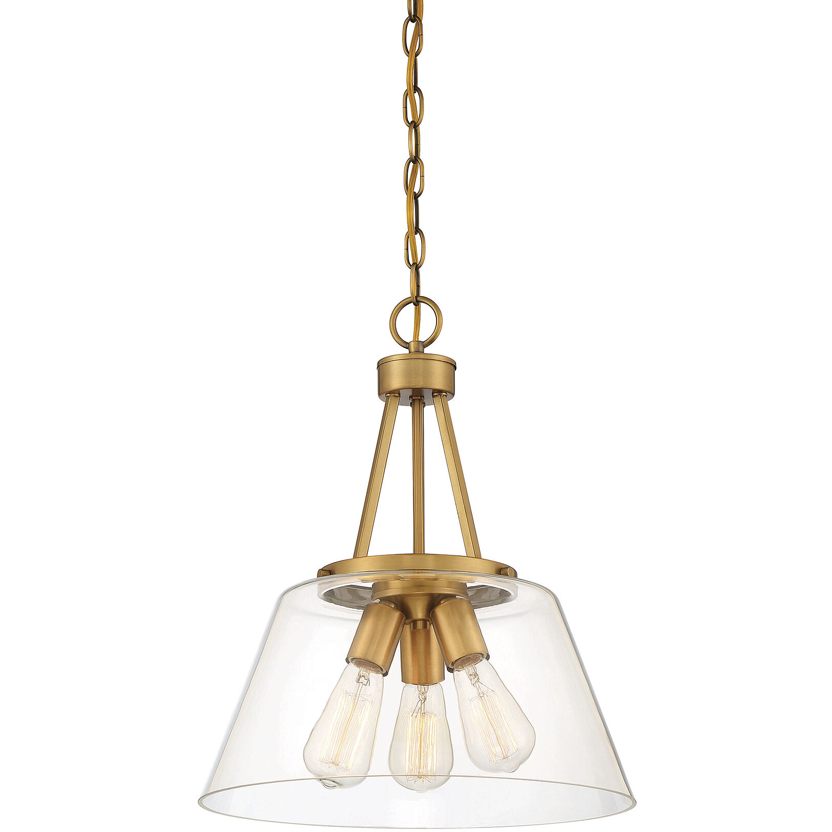 Calhoun 3 Light 15 inch Warm Brass Pendant Ceiling Light, Essentials