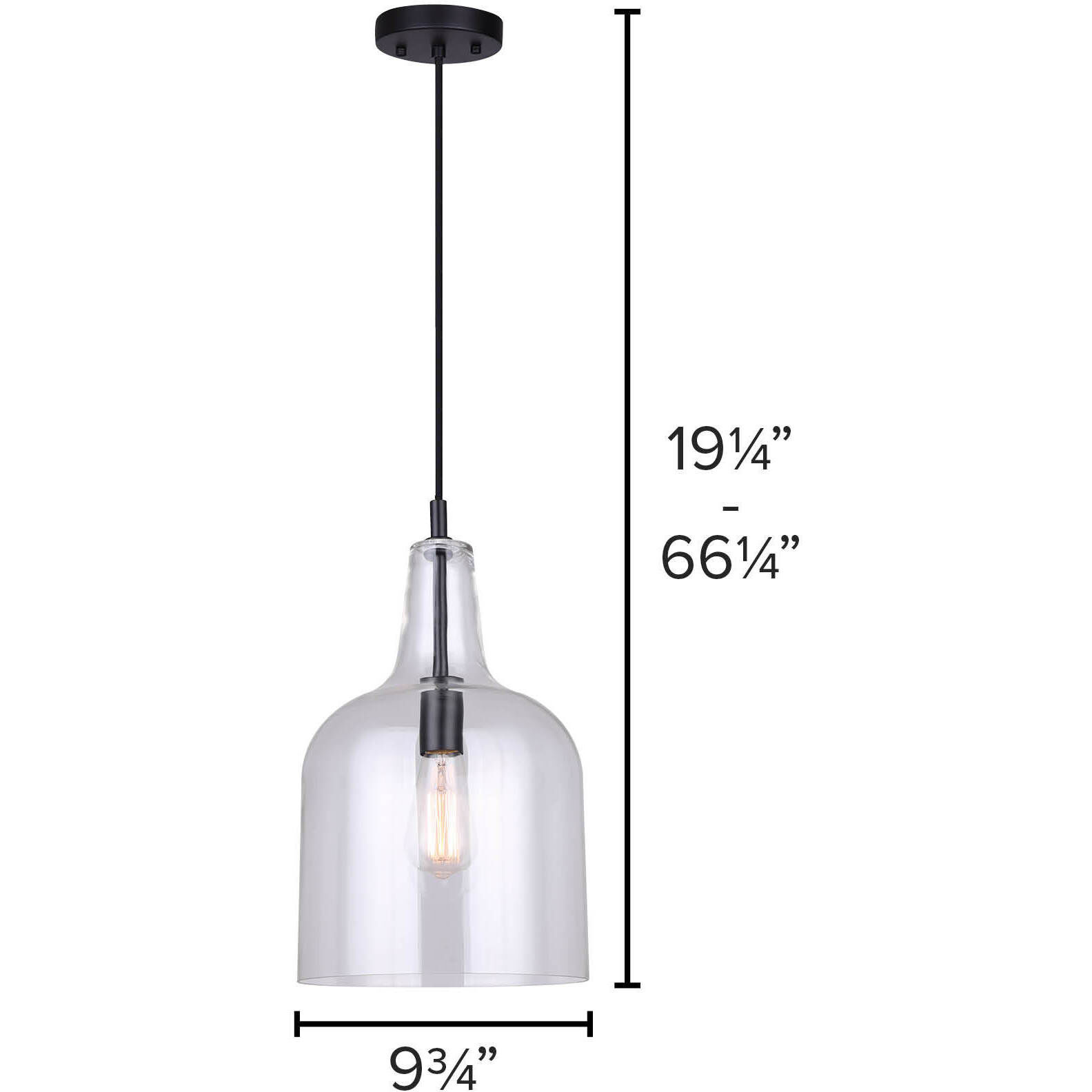 Keeva 1 Light 10 inch Matte Black Pendant Ceiling Light