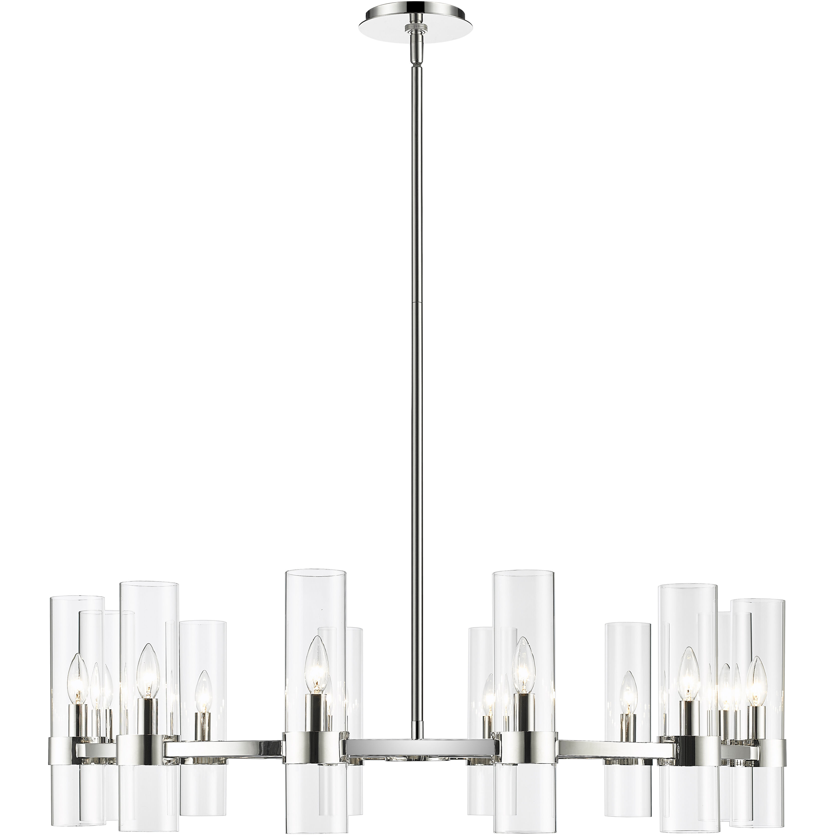 Datus 12 Light 43.5 inch Polished Nickel Chandelier Ceiling Light