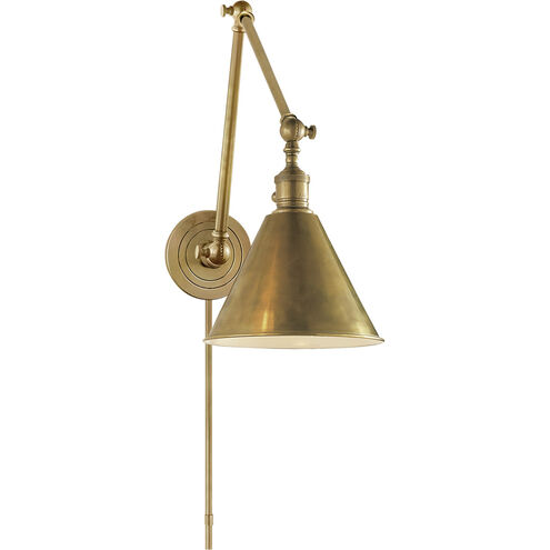 Chapman & Myers Boston3 15.5 inch 60.00 watt Hand-Rubbed Antique Brass Double Arm Library Light Wall Light