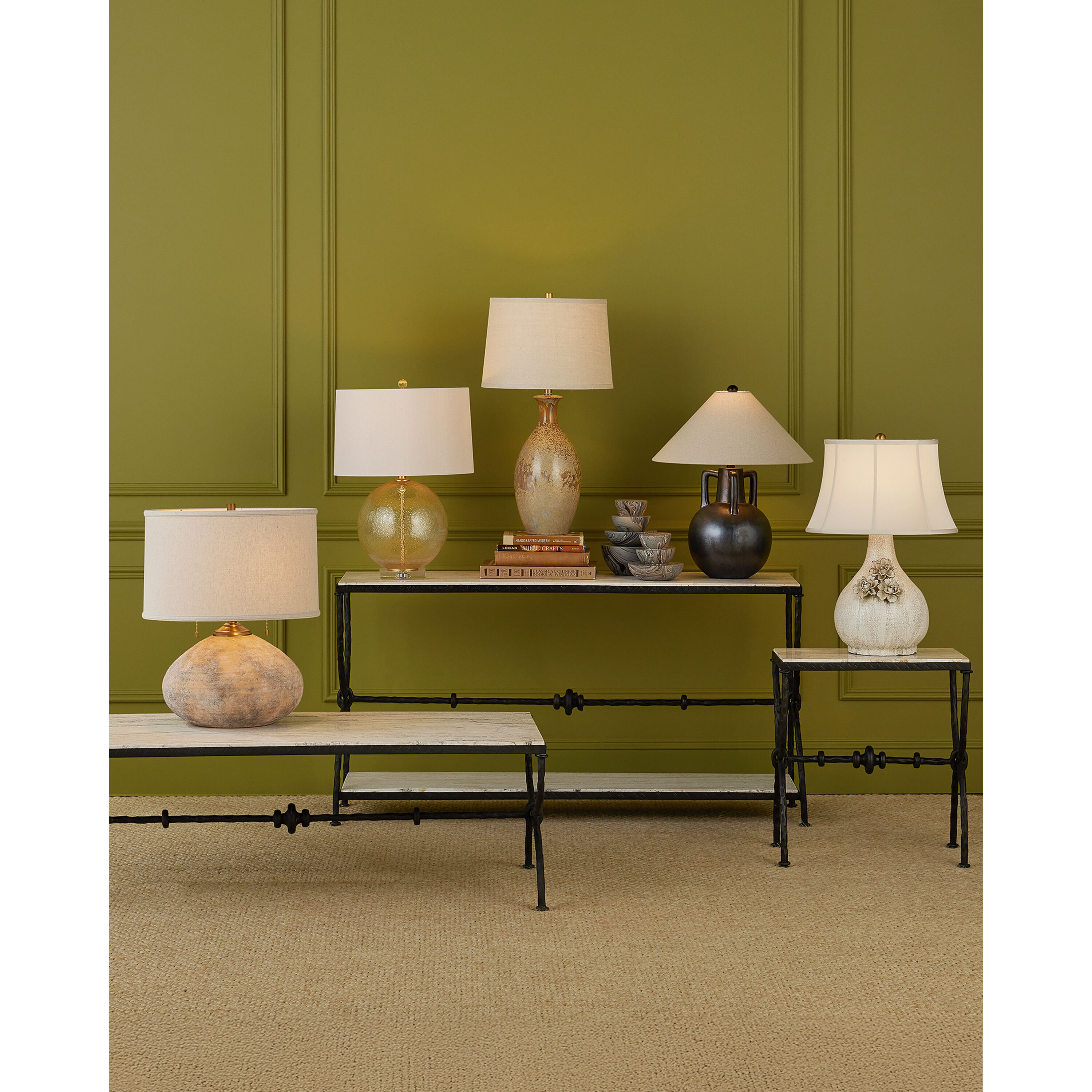 Zebulon 25.5 inch 150.00 watt Clear with Gold Speckles/Contemporary Gold Leaf Table Lamp Portable Light