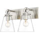 Harper 2 Light 15.5 inch Brushed Nickel Vanity Wall Light