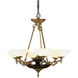 Napoleonic 6 Light 28 inch French Brass Dining Chandelier Ceiling Light