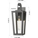 Madison 1 Light 17.63 inch Matte Black Outdoor Sconce in Clear Glass