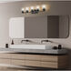 Jacqueline 5 Light 40.25 inch Matte Black Bathroom Vanity Wall Light