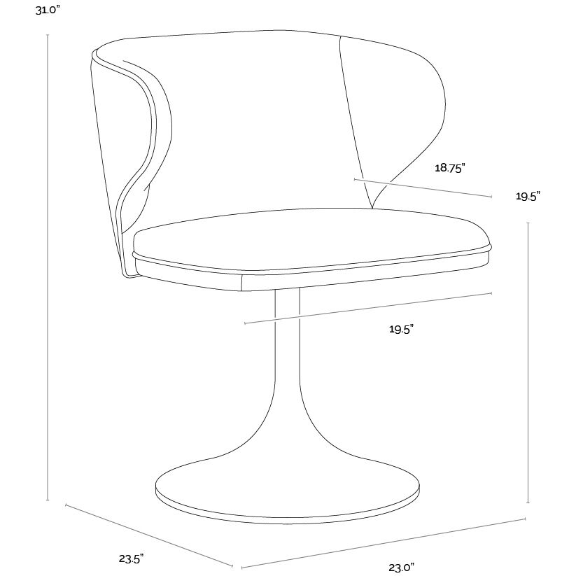 Simone Casablanca Cloud Swivel Dining Chair, Swivel