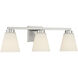 Strayhan 3 Light 22 inch Brushed Nickel Bathroom Vanity Light Wall Light
