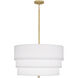 Decker 3 Light 24 inch Modern Brass Pendant Ceiling Light in Ascot White