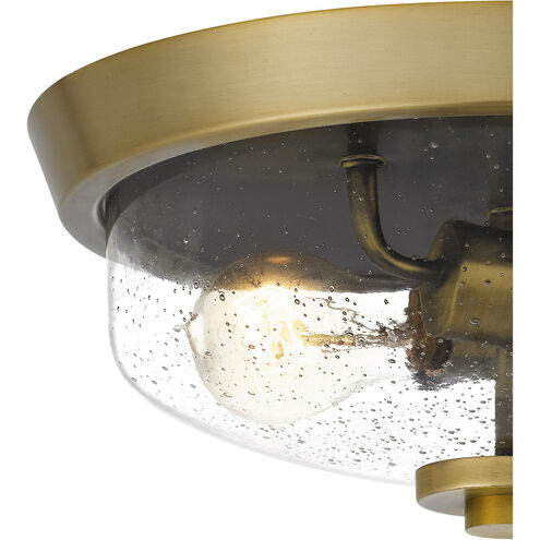Radius 2 Light 13 inch Aged Brass Flush Mount Ceiling Light