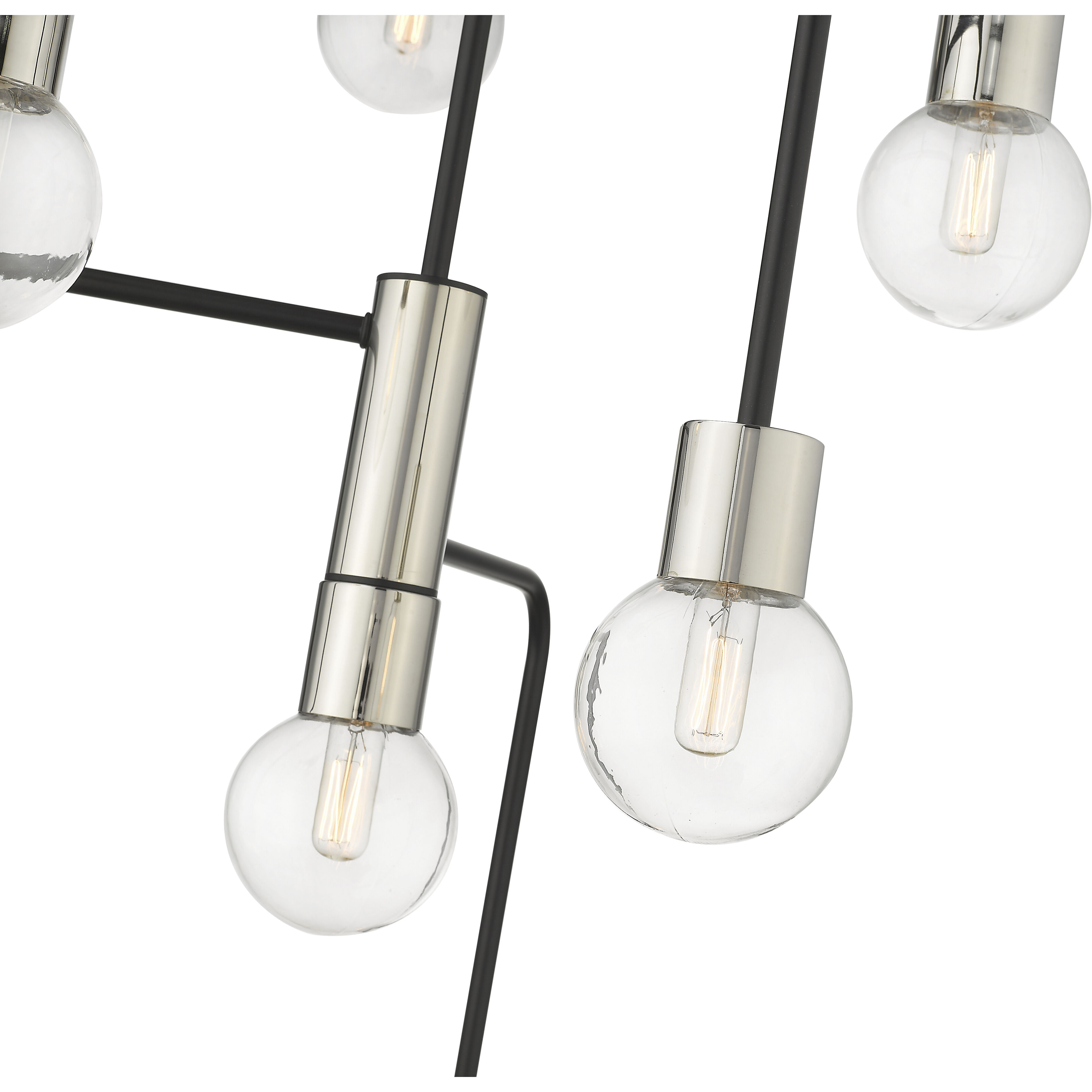 Neutra 7 Light 22.5 inch Matte Black and Polished Nickel Chandelier Ceiling Light