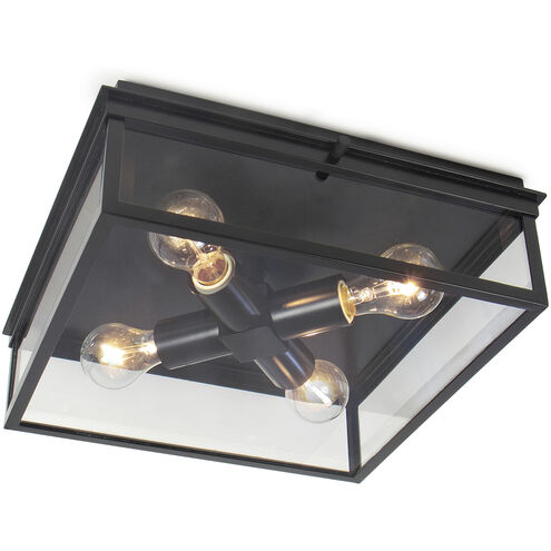 Sydney 4 Light 14.5 inch Black Outdoor Flush Mount