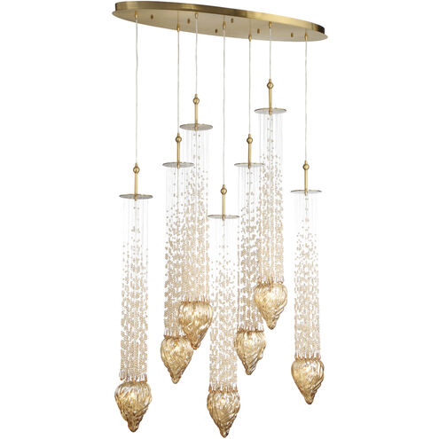 Cascata 7 Light 6 inch Polished Gold Chandelier Ceiling Light