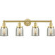 Bell 4 Light 33.5 inch Satin Gold Bath Vanity Light Wall Light in Silver Plated Mercury Glass, Small