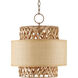 Isola 4 Light 18 inch Khaki/Natural Water Hyacinth Pendant Ceiling Light