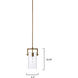 Cambrai 1 Light 5.5 inch Antique Brass Pendant Ceiling Light, Small