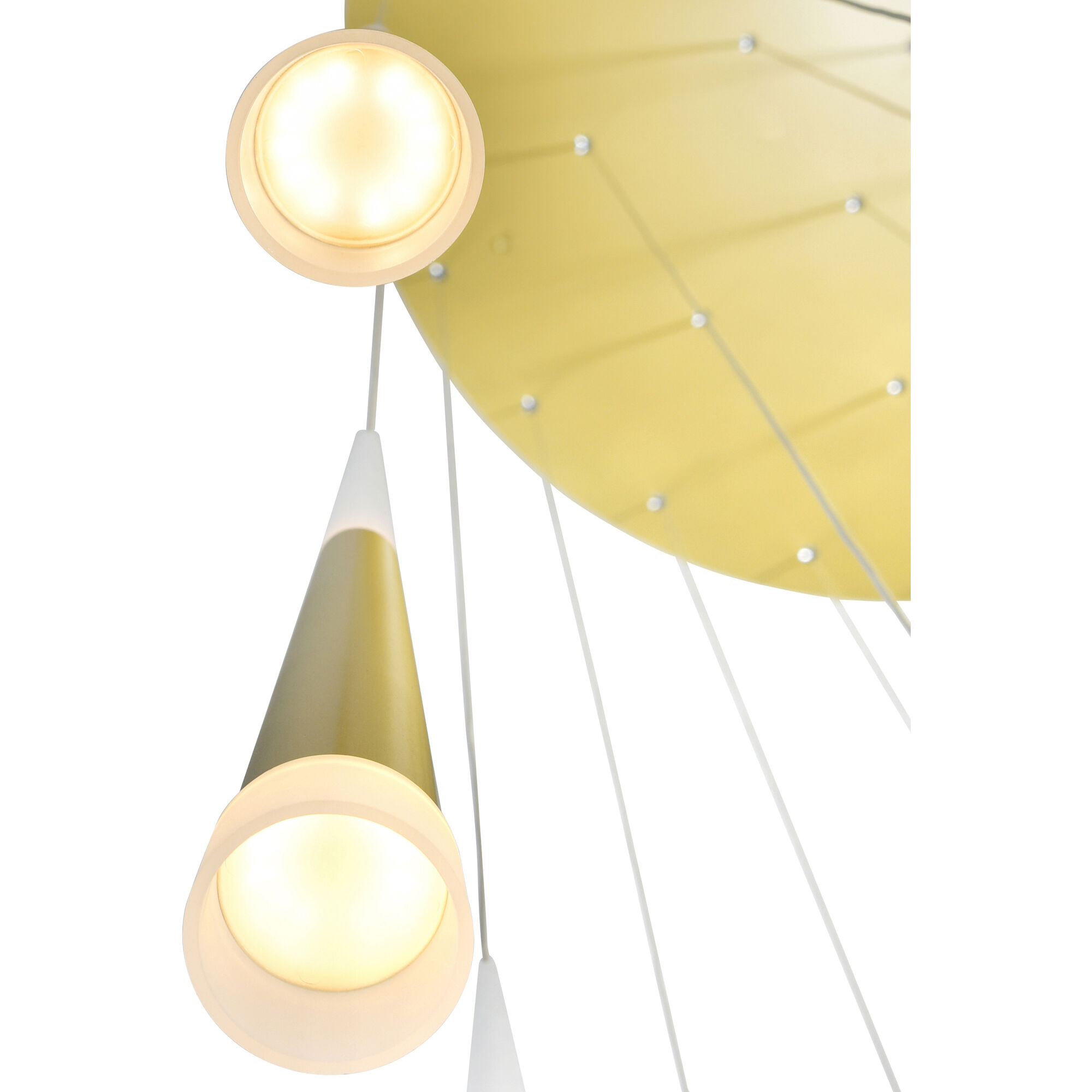 Andes LED 40 inch Satin Gold Multi Light Pendant Ceiling Light
