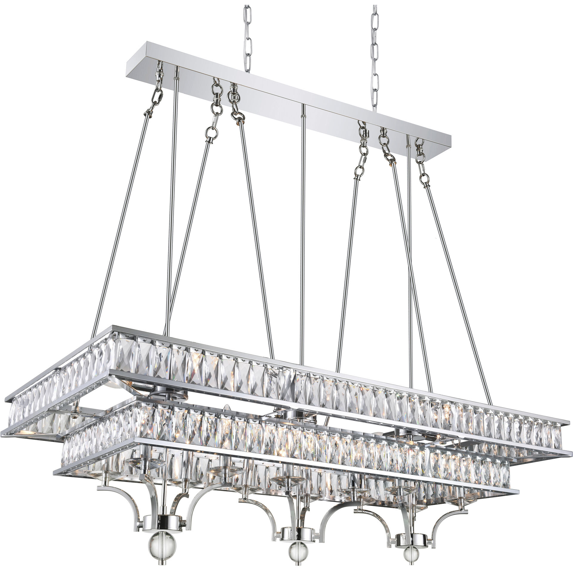 Shalia 20 Light 47 inch Chrome Island/Pool Table Light Ceiling Light