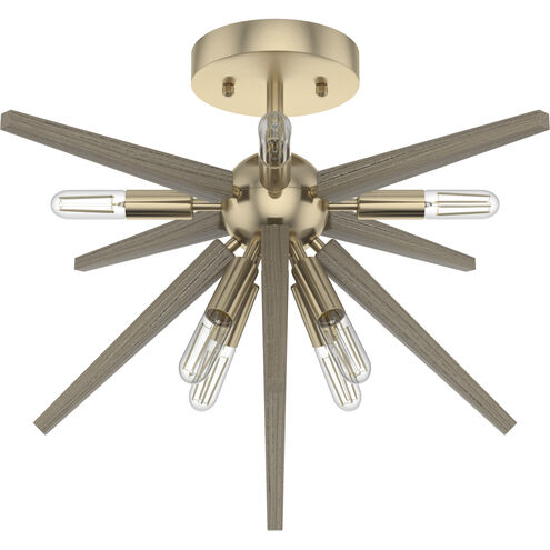 Jupiter Star 8 Light 14 inch Alturas Gold Semi Flush Mount Ceiling Light