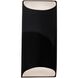 Ambiance LED 7 inch Gloss Black and Matte White ADA Wall Sconce Wall Light