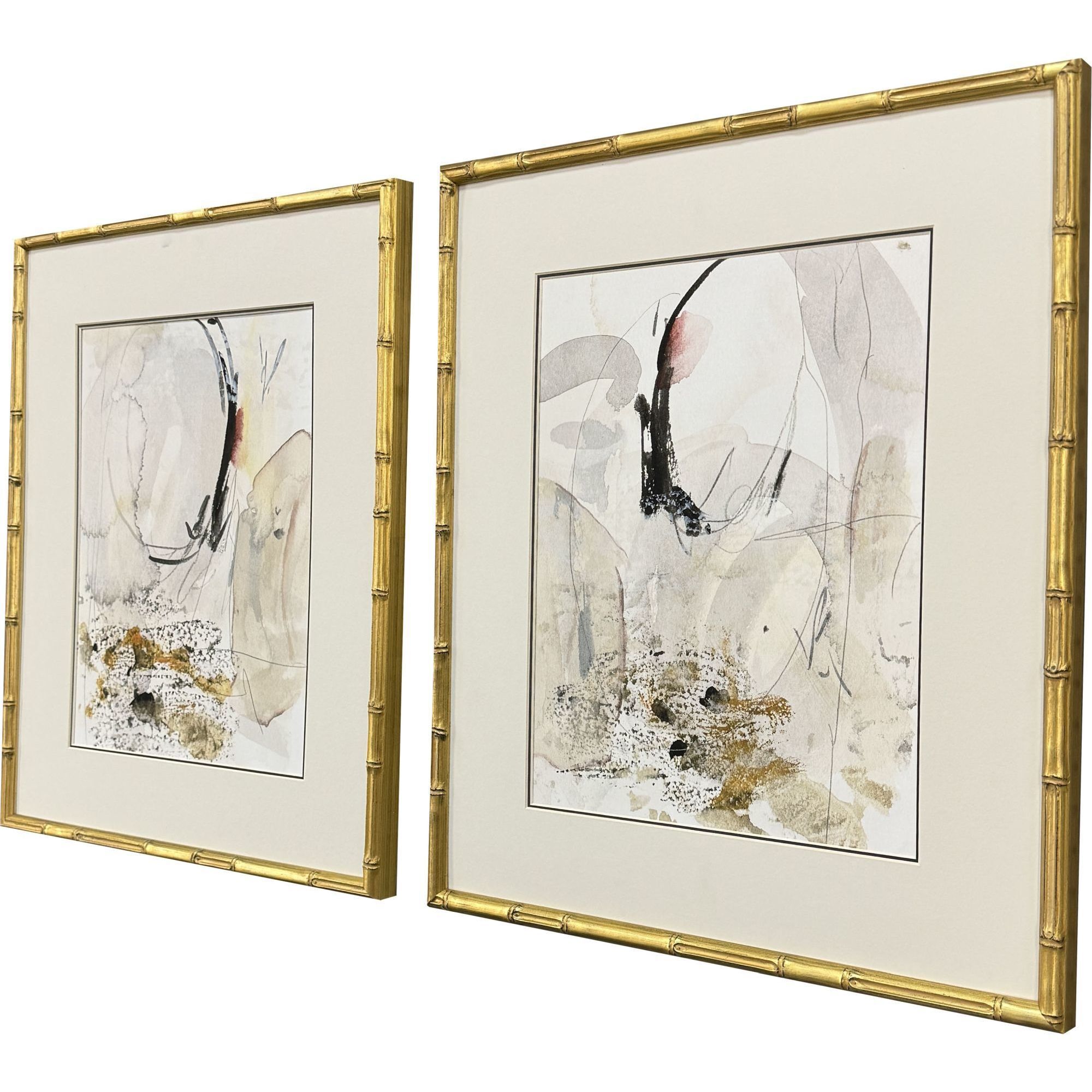 Sands and Sediments Gray and Beige and Black and Brown Framed Art