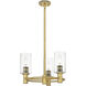 Downtown Urban Crown Point 3 Light 18 inch Brushed Brass Statement Pendant Ceiling Light in Clear
