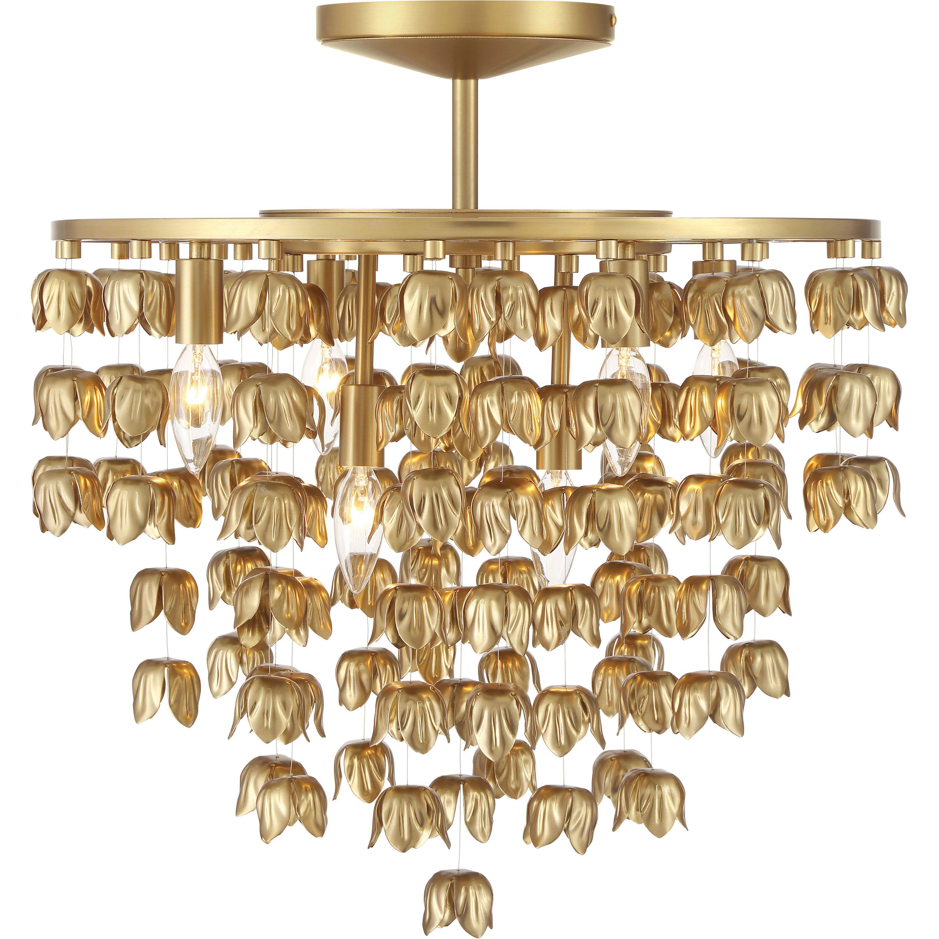 Ashgrove 6 Light 21 inch Legacy Brass Semi Flush Ceiling Light