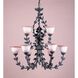 Everhart 9 Light Distressed Black with Cream Chandelier Ceiling Light