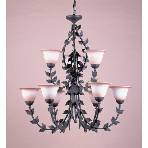 Everhart 9 Light Distressed Black with Cream Chandelier Ceiling Light