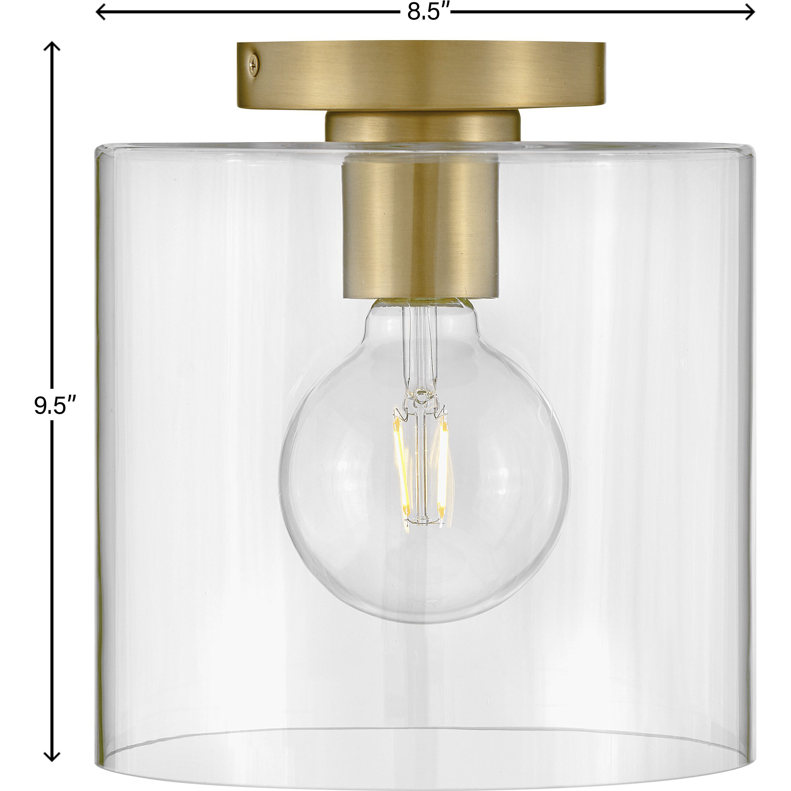 Pippa LED 8.5 inch Lacquered Brass Foyer Light Ceiling Light, Flush Mount