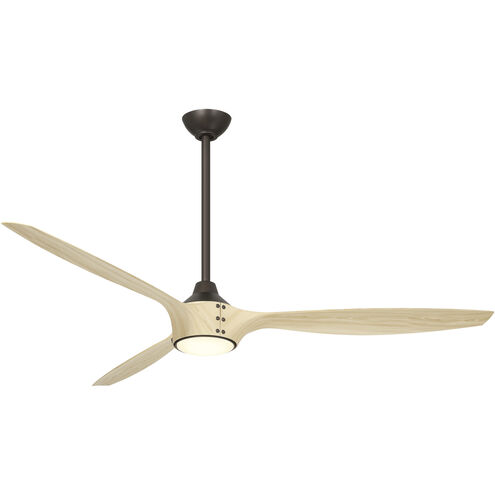 Pierce 65 inch Dark Bronze with White Oak with White Oak Blades Smart Ceiling Fan