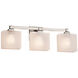 Fusion 3 Light 22 inch Brushed Nickel Bath Bar Wall Light in Rectangle, Incandescent, Frosted Crackle Fusion