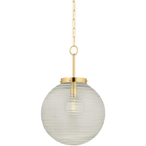 Falls Mills 1 Light 16 inch Aged Brass Pendant Ceiling Light