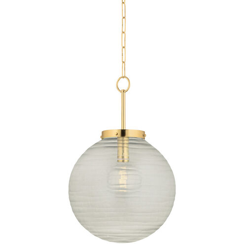 Falls Mills 1 Light 16 inch Aged Brass Pendant Ceiling Light
