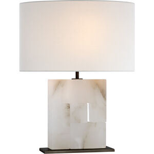 Ian K. Fowler Ashlar 22 inch 15 watt Alabaster and Bronze Table Lamp Portable Light, Medium