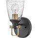 Easton 1 Light 6.25 inch Black with Heritage Brass Vanity Light Wall Light