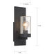 Indie 1 Light 5 inch Textured Black Wall Sconce Wall Light, Small 