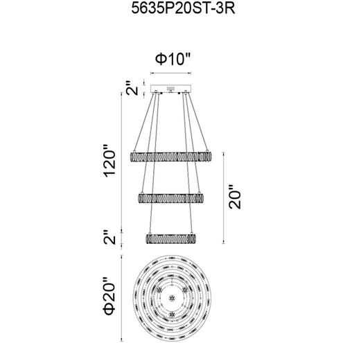 Florence LED 20 inch Chrome Chandelier Ceiling Light