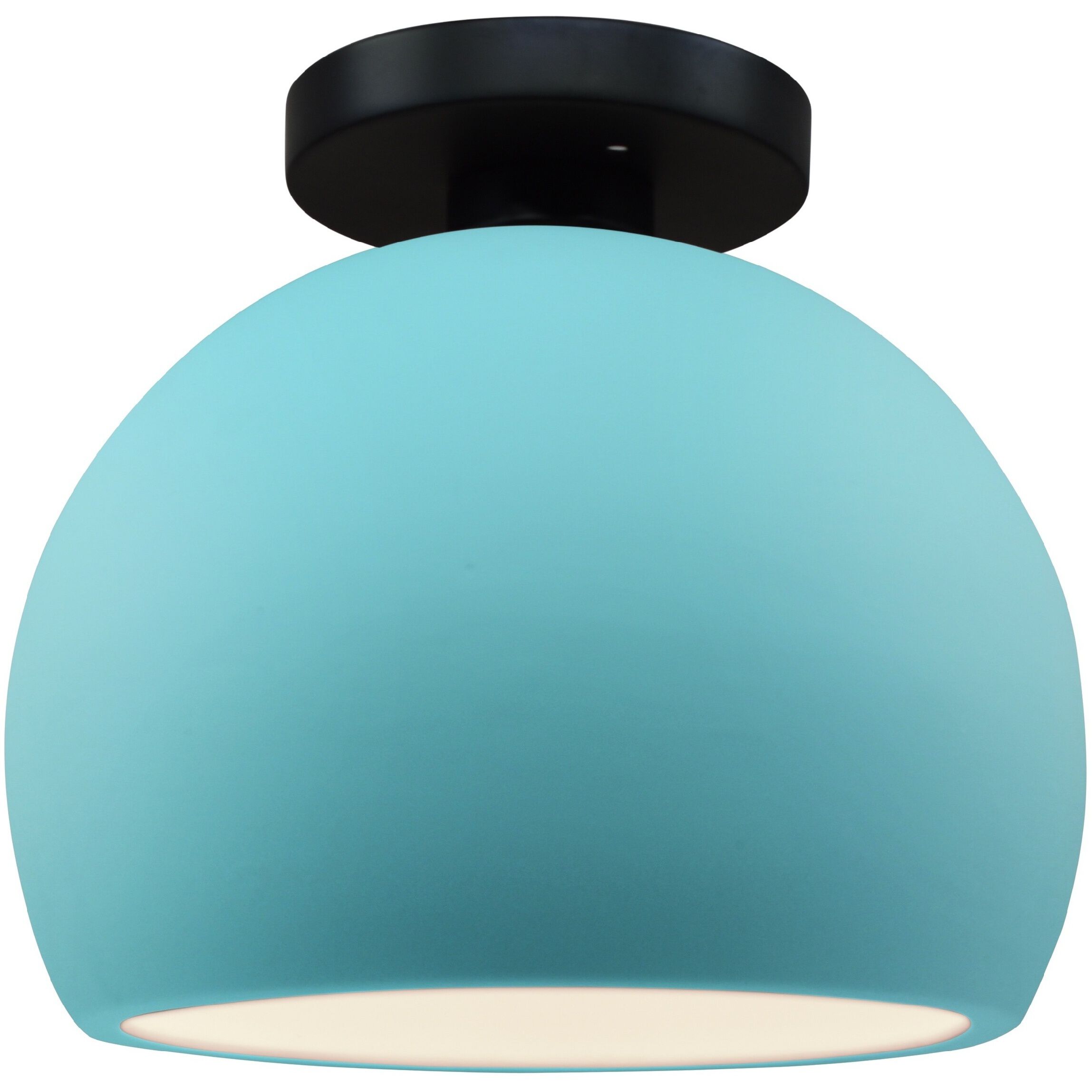 Radiance LED 7 inch Reflecting Pool and Matte Black Semi Flush Ceiling Light