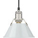 Yep Orwell Pendant Ceiling Light in Pewter, Dusky Blue