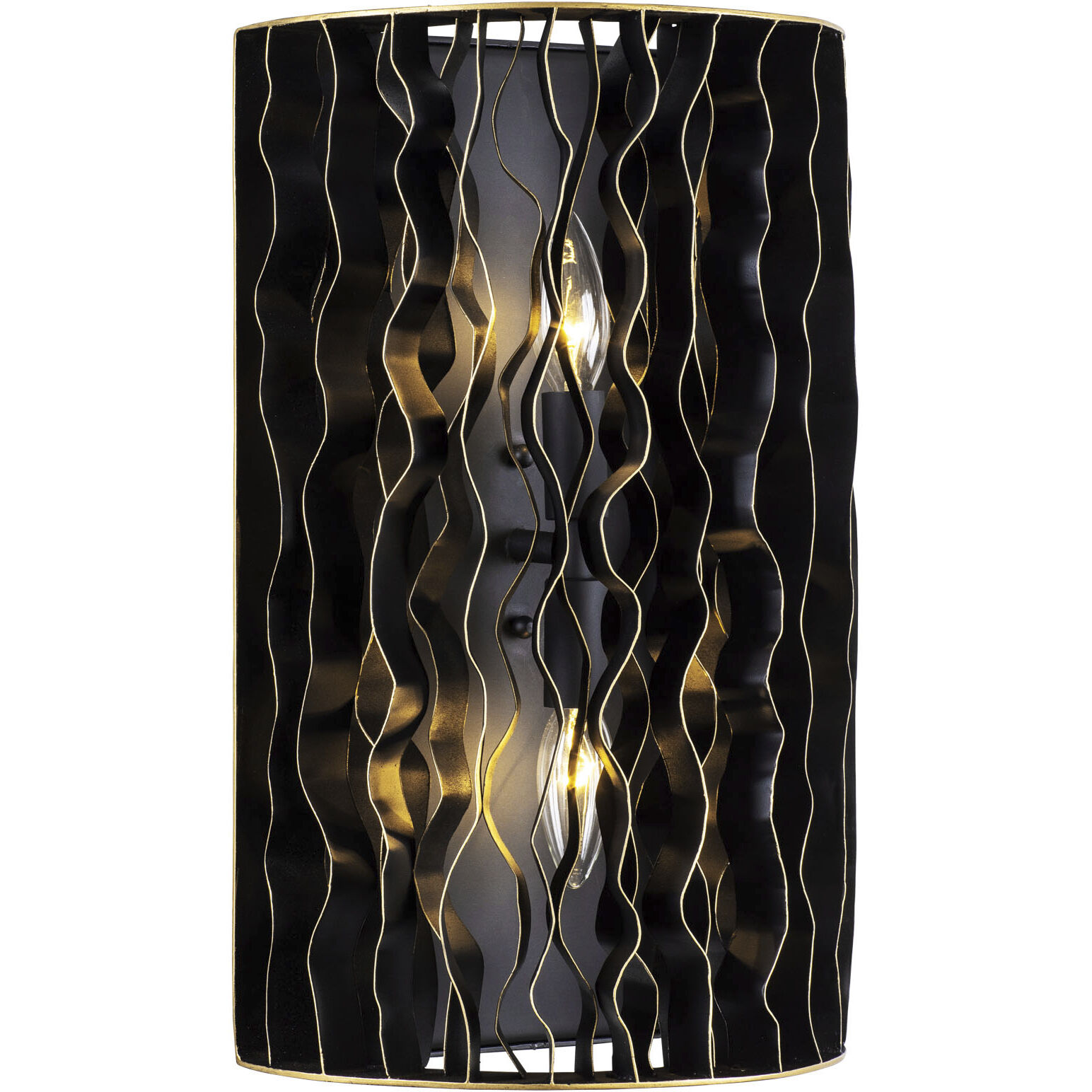 Estela 2 Light 10 inch Matte Black and French Gold Wall Sconce Wall Light, Smithsonian Collaboration